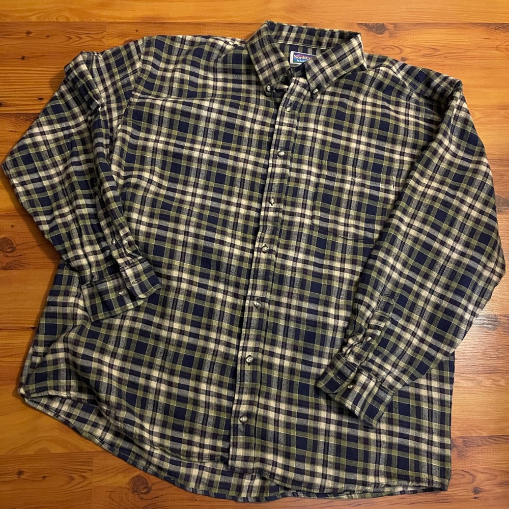 Red/ blue/ tan flannel shirt